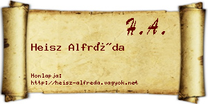 Heisz Alfréda névjegykártya